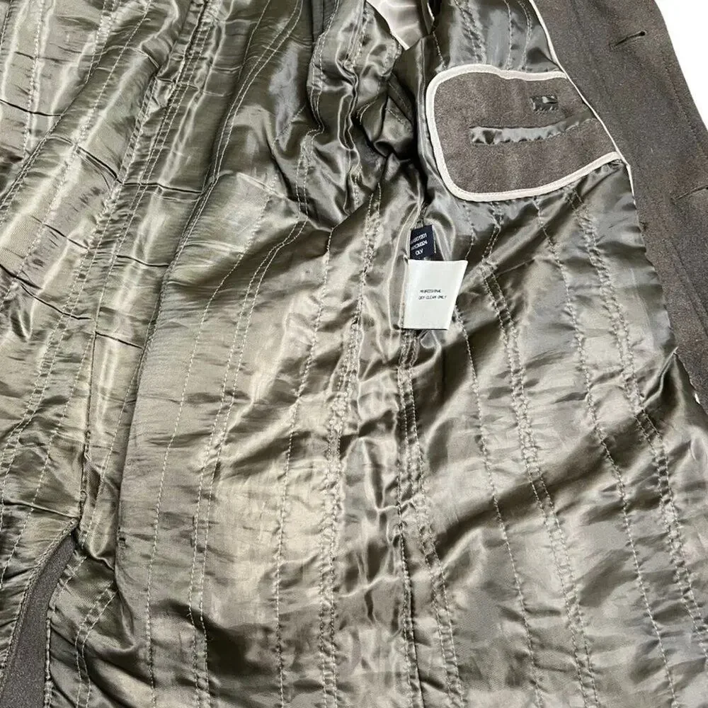 KENNETH Cole Mens Green Wool Blend Coat with Collar Small